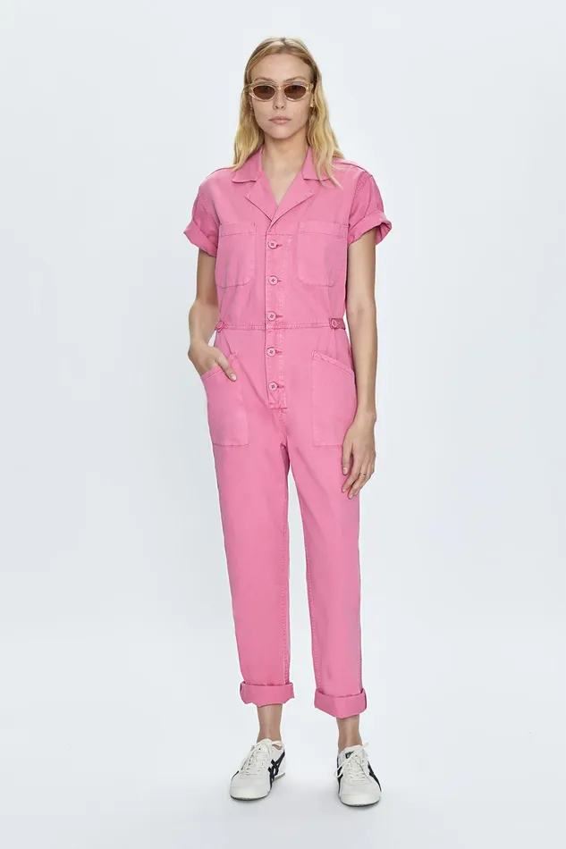 Pistola Denim Grover Short Sleeve Field Suit 8211 Flamingo Women Jumpsuits and Rompers Pistola Denim Grover Short Sleeve Field Suit 8211 Flamingo Women Jumpsuits and Rompers