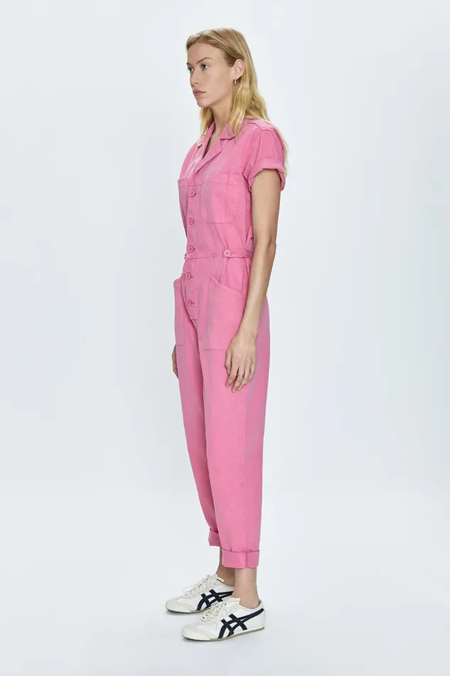 Pistola Denim Grover Short Sleeve Field Suit 8211 Flamingo Women Jumpsuits and Rompers