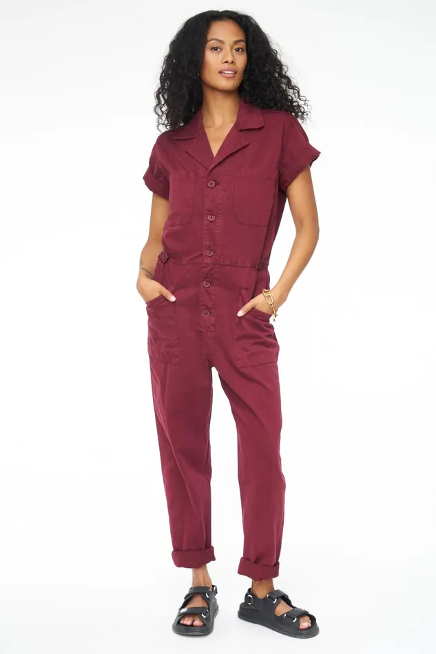 Pistola Denim Grover Short Sleeve Field Suit 8211 Merlot Women Jumpsuits and Rompers Pistola Denim Grover Short Sleeve Field Suit 8211 Merlot Women Jumpsuits and Rompers