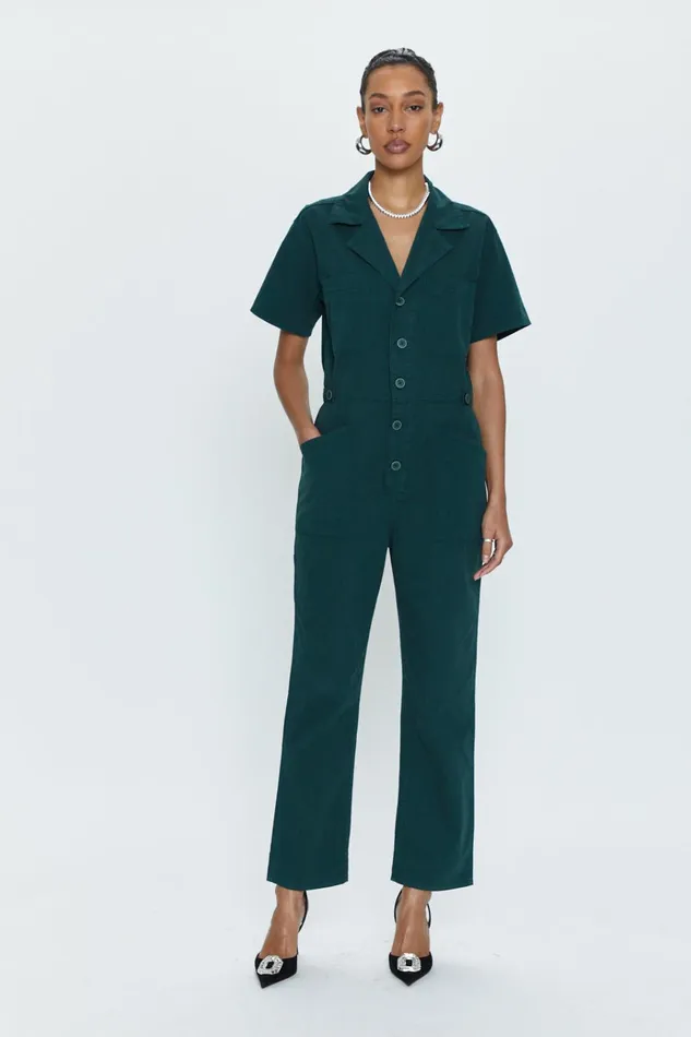 Pistola Denim Grover Short Sleeve Field Suit 8211 Pine Women Jumpsuits and Rompers Pistola Denim Grover Short Sleeve Field Suit 8211 Pine Women Jumpsuits and Rompers