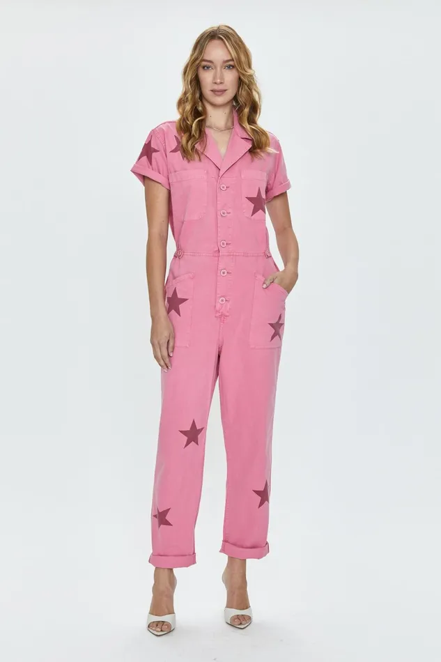 Pistola Denim Grover Short Sleeve Field Suit 8211 Royal Flamingo Women Jumpsuits and Rompers Pistola Denim Grover Short Sleeve Field Suit 8211 Royal Flamingo Women Jumpsuits and Rompers