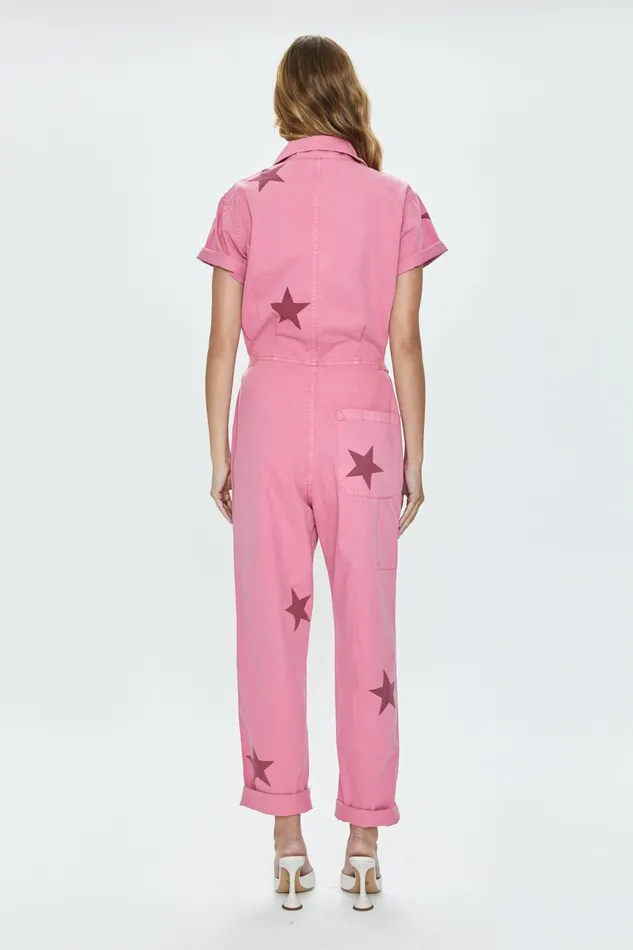 Pistola Denim Grover Short Sleeve Field Suit 8211 Royal Flamingo Women Jumpsuits and Rompers