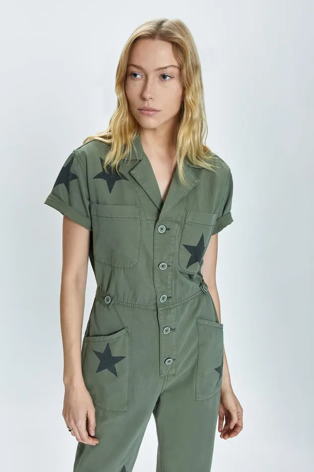Pistola Denim Grover Short Sleeve Field Suit 8211 Royal Honor Women Jumpsuits and Rompers
