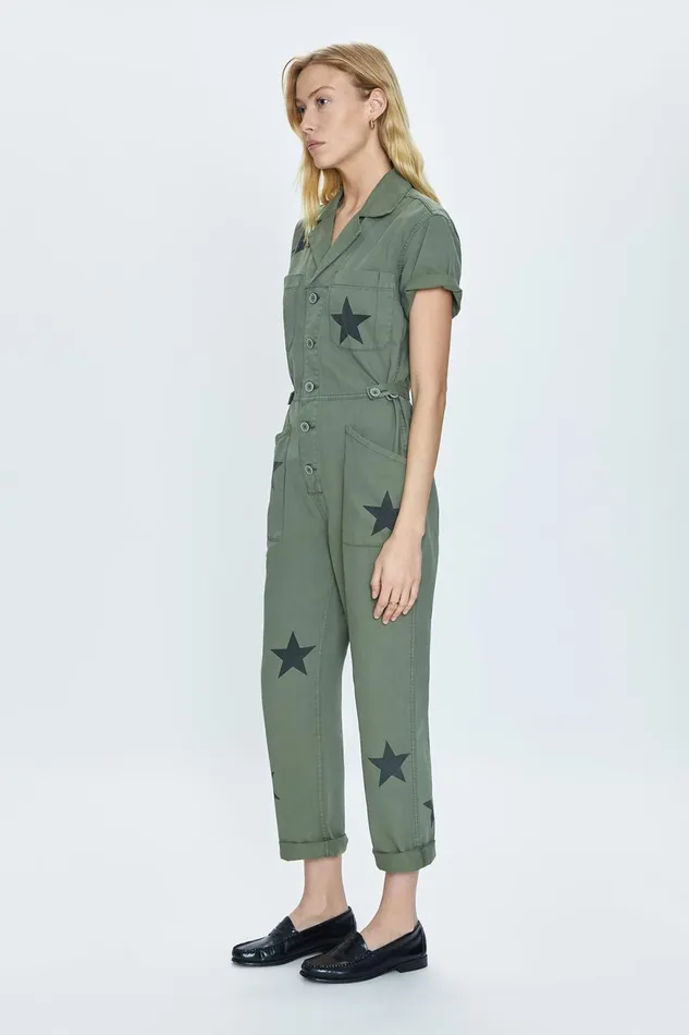 Pistola Denim Grover Short Sleeve Field Suit 8211 Royal Honor Women Jumpsuits and Rompers