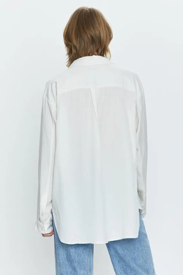 Pistola Denim Irene Effortless Button Down Shirt 8211 Bone Women Tops