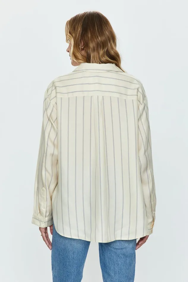 Pistola Denim Irene Shirt 8211 Tan Wide Stripe Women Tops