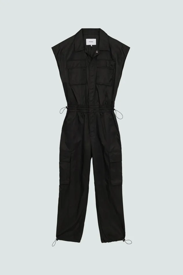 Pistola Denim Jade Cargo Jumpsuit 8211 Black Women Jumpsuits and Rompers