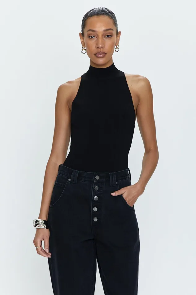 Pistola Denim Janessa Mock Neck Bodysuit 8211 Midnight Women Tops