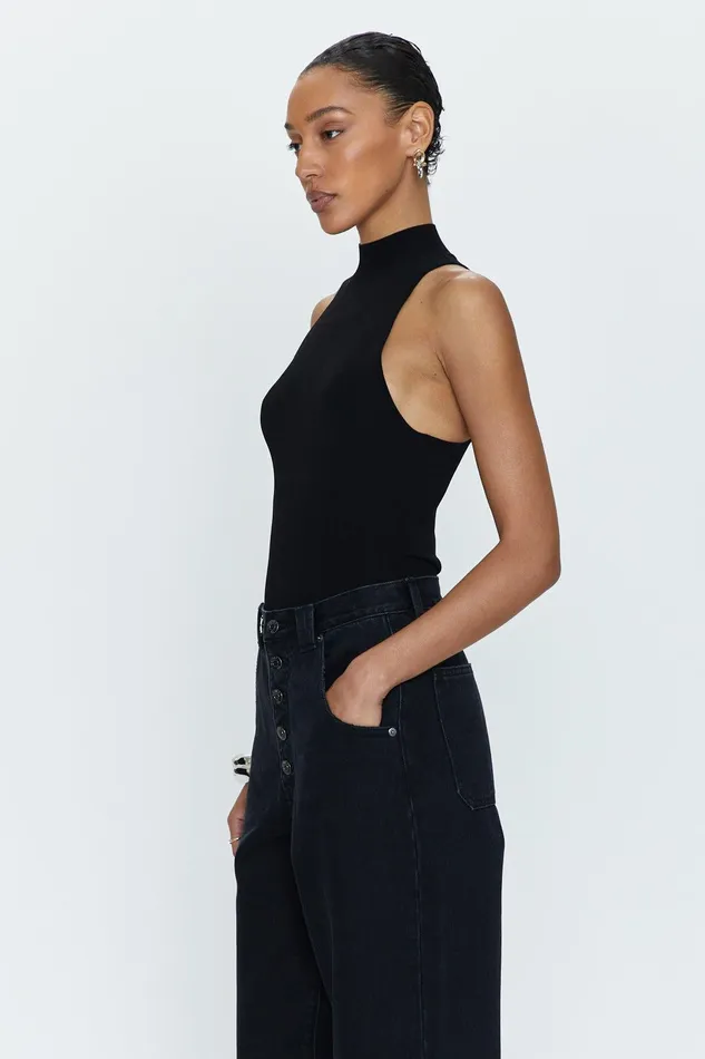 Pistola Denim Janessa Mock Neck Bodysuit 8211 Midnight Women Tops