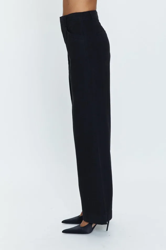 Pistola Denim Jasmine High Rise Wide Leg Trouser 8211 Black Women Pants