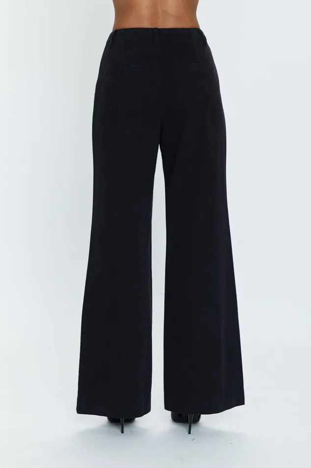 Pistola Denim Jasmine High Rise Wide Leg Trouser 8211 Black Women Pants