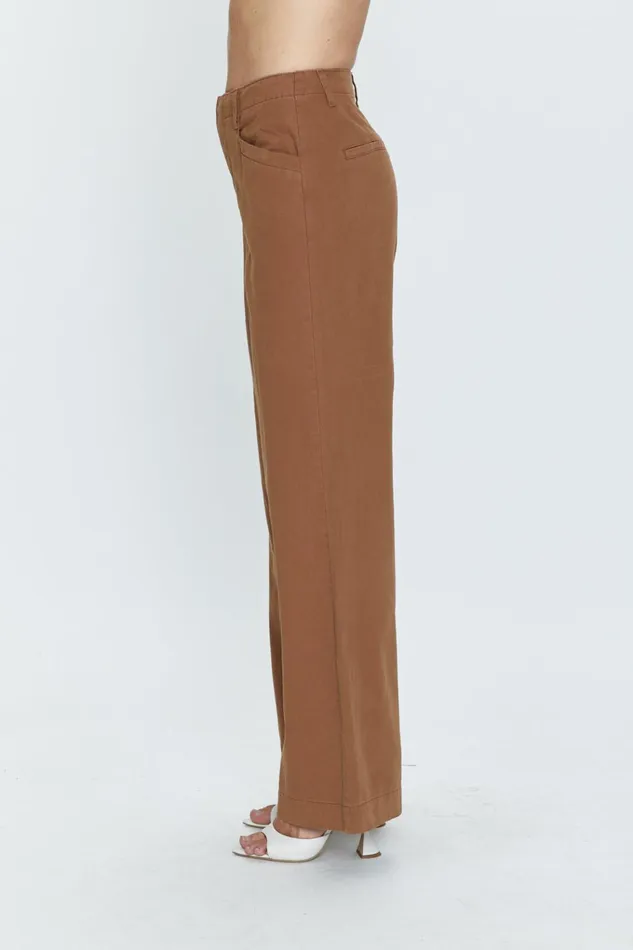Pistola Denim Jasmine High Rise Wide Leg Trouser 8211 Sepia Women Pants