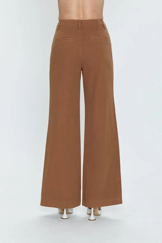 Pistola Denim Jasmine High Rise Wide Leg Trouser 8211 Sepia Women Pants