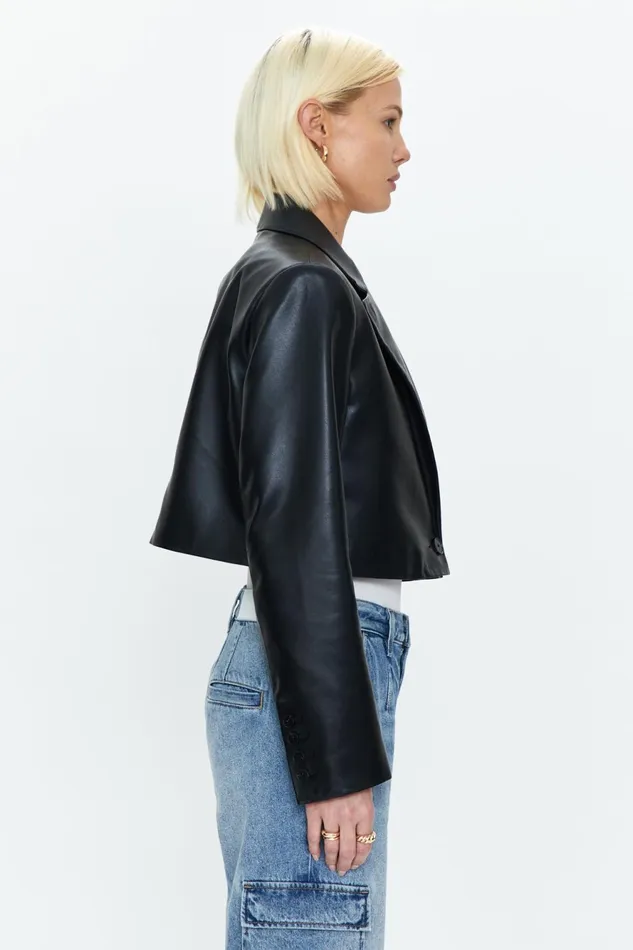 Pistola Denim Jolie Cropped Blazer 8211 Noir Women Jackets and Outerwear