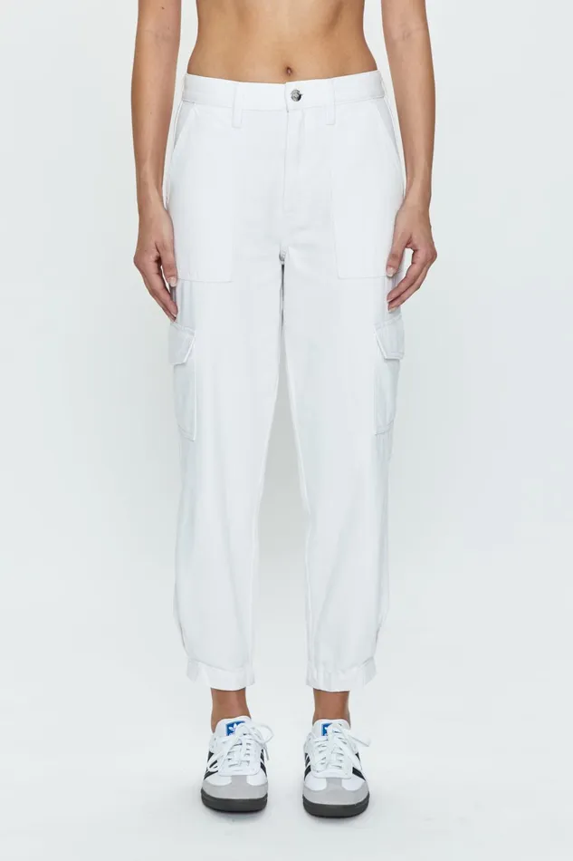 Pistola Denim Josephine High Rise Tapered Cargo 8211 White Women Pants