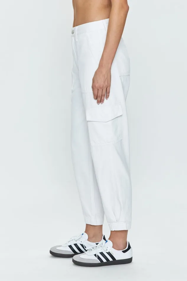 Pistola Denim Josephine High Rise Tapered Cargo 8211 White Women Pants
