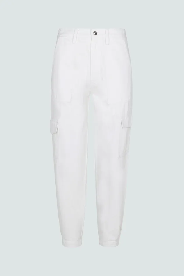 Pistola Denim Josephine High Rise Tapered Cargo 8211 White Women Pants