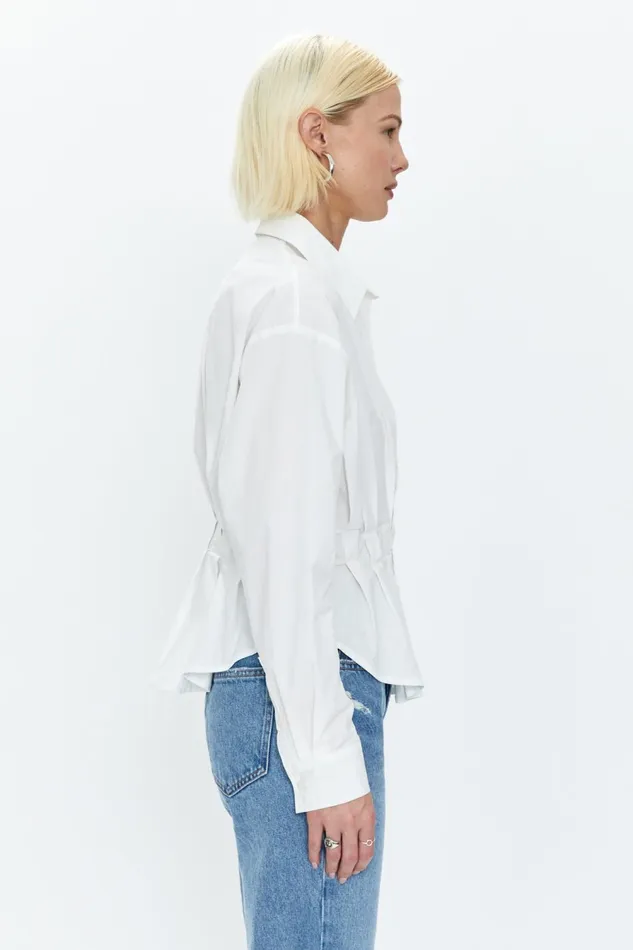 Pistola Denim Julie Pleated Button Down Shirt 8211 Le Blanc Women Tops