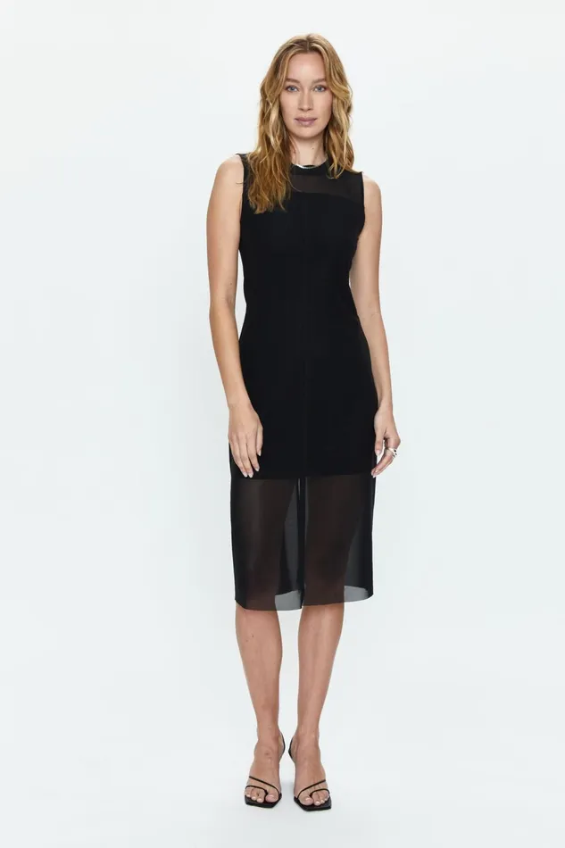 Pistola Denim June Sleeveless Midi Dress 8211 Noir Women Dresses