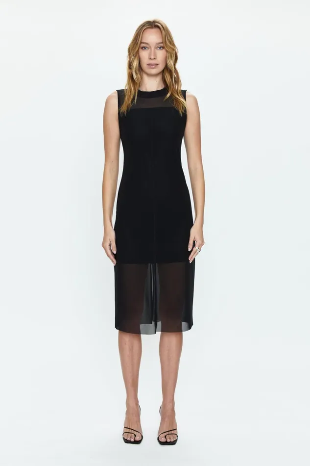 Pistola Denim June Sleeveless Midi Dress 8211 Noir Women Dresses