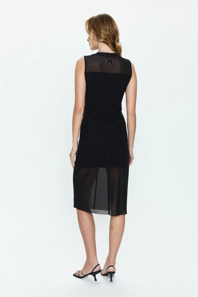 Pistola Denim June Sleeveless Midi Dress 8211 Noir Women Dresses