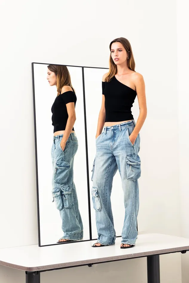 Pistola Denim Kaia Asymmetrical Top 8211 Midnight Women Tops