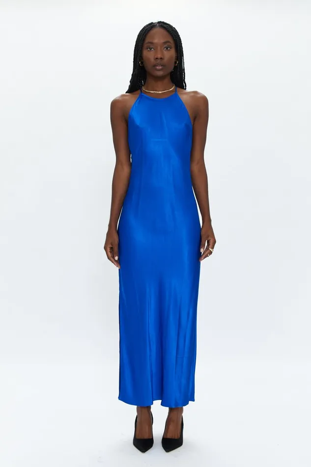 Pistola Denim Kristi Halter Slip Dress 8211 Cobalt Women Dresses