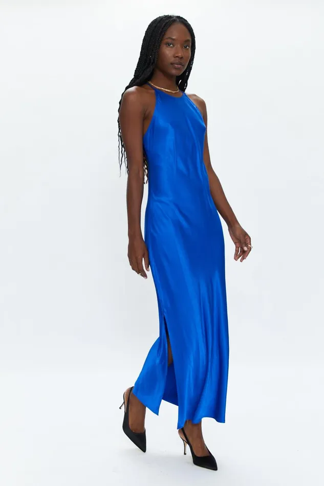 Pistola Denim Kristi Halter Slip Dress 8211 Cobalt Women Dresses