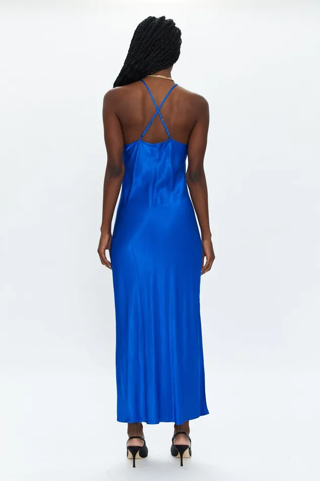 Pistola Denim Kristi Halter Slip Dress 8211 Cobalt Women Dresses