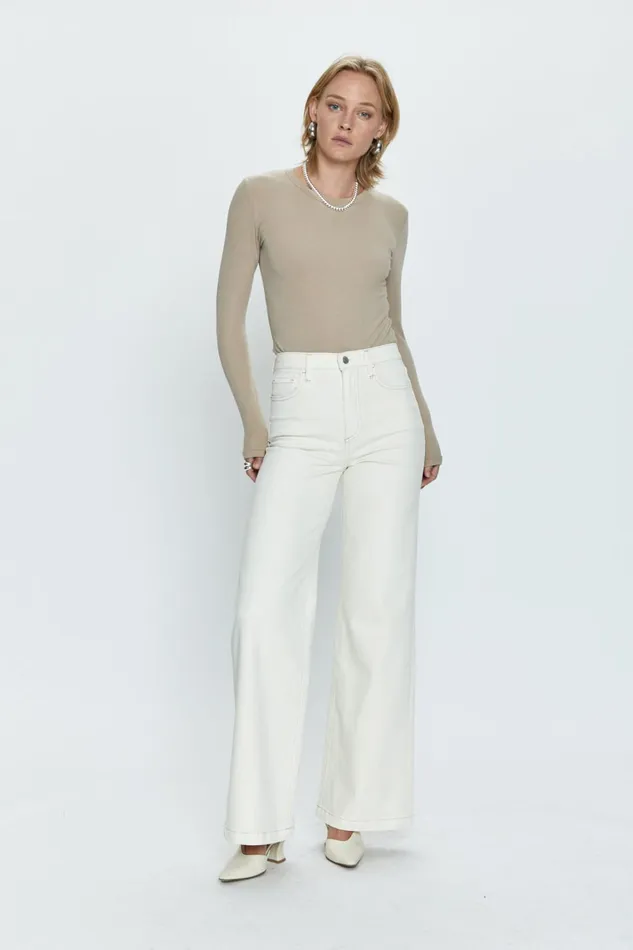 Pistola Denim Lana High Rise Ultra Wide Leg 8211 Ecru Women Denim