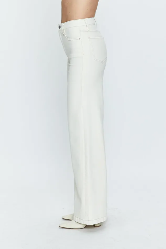 Pistola Denim Lana High Rise Ultra Wide Leg 8211 Ecru Women Denim