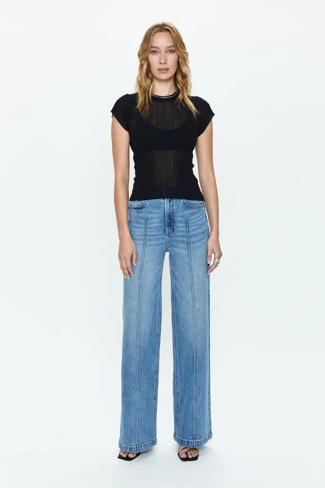 Pistola Denim Lana Pintuck High Rise Ultra Wide Leg 8211 Cannes Women Denim