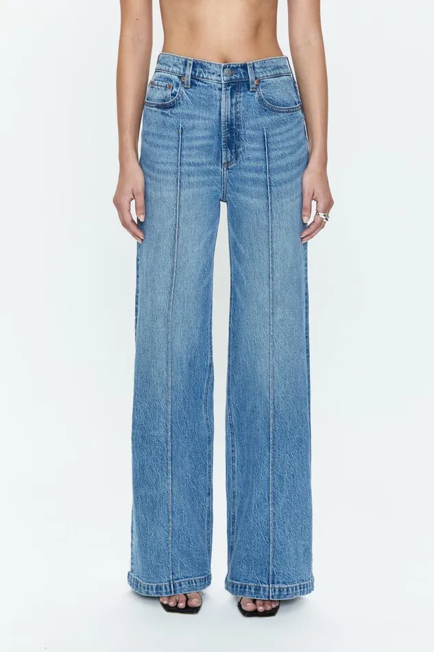 Pistola Denim Lana Pintuck High Rise Ultra Wide Leg 8211 Cannes Women Denim