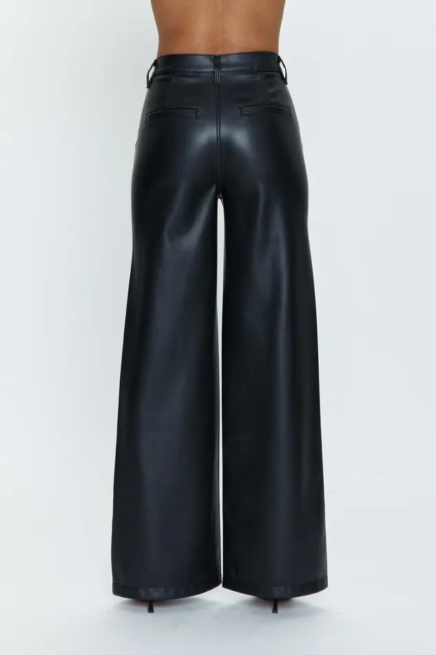 Pistola Denim Lana Trouser High Rise Ultra Wide Leg 8211 Slate Black Women Pants