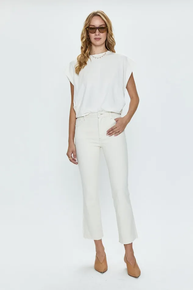 Pistola Denim Lennon High Rise Crop Boot 8211 Sand Stone Women Denim