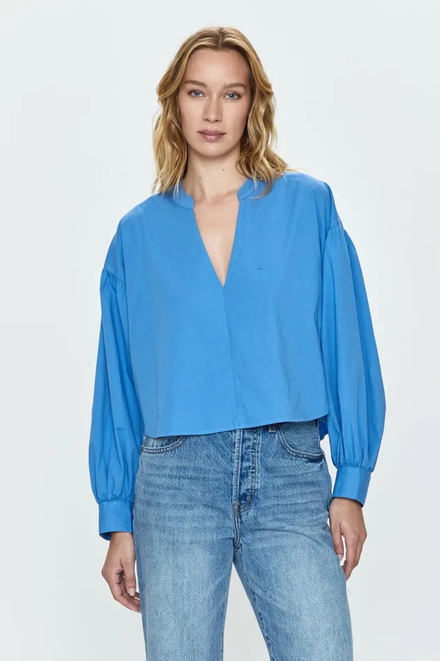 Pistola Denim Lou Puff Sleeve Shirt 8211 Blue Belle Women Tops