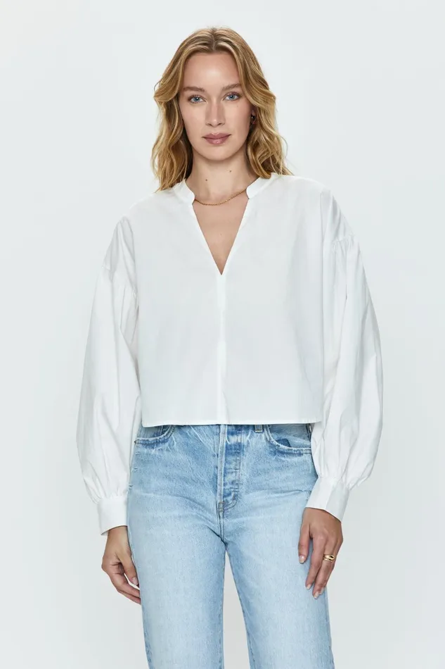 Pistola Denim Lou Puff Sleeve Shirt 8211 Le Blanc Women Tops