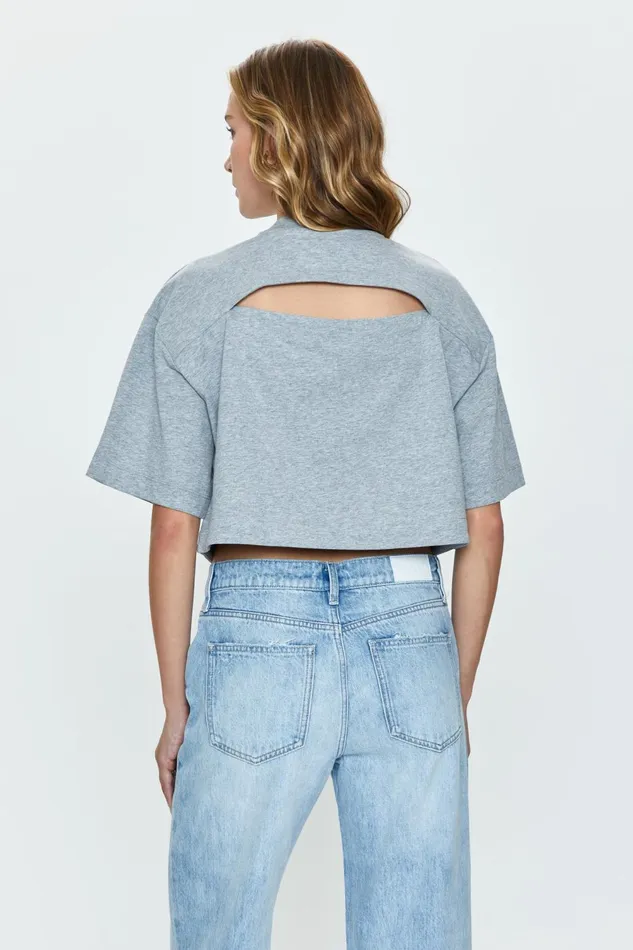 Pistola Denim Mae Cropped Tee 8211 Heather Grey Women Tops
