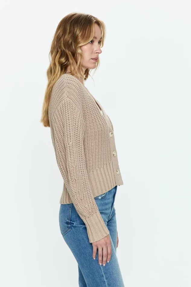 Pistola Denim Mallory Curved Sleeve Cardigan 8211 Sable Women Sweaters and Knits