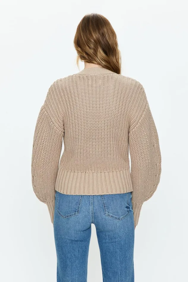 Pistola Denim Mallory Curved Sleeve Cardigan 8211 Sable Women Sweaters and Knits