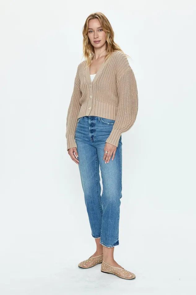 Pistola Denim Mallory Curved Sleeve Cardigan 8211 Sable Women Sweaters and Knits