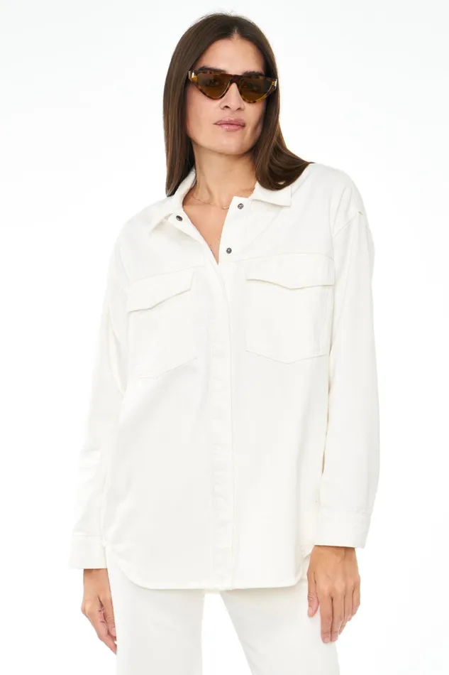 Pistola Denim Mandy Oversized Shacket 8211 Macadamia Women Tops