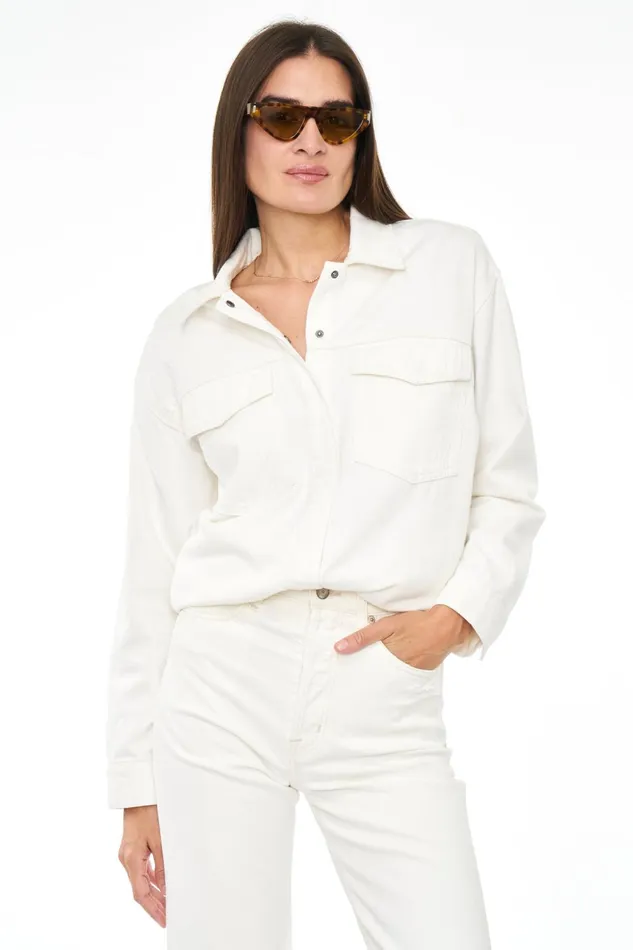 Pistola Denim Mandy Oversized Shacket 8211 Macadamia Women Tops