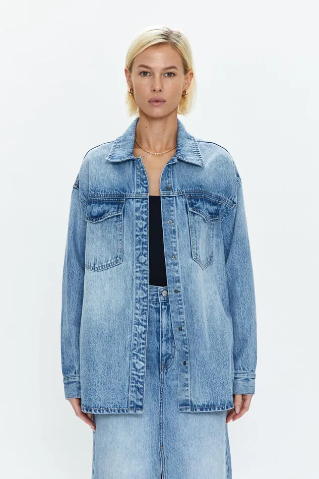 Pistola Denim Mandy Oversized Shacket 8211 Skylark Women Jackets and Outerwear
