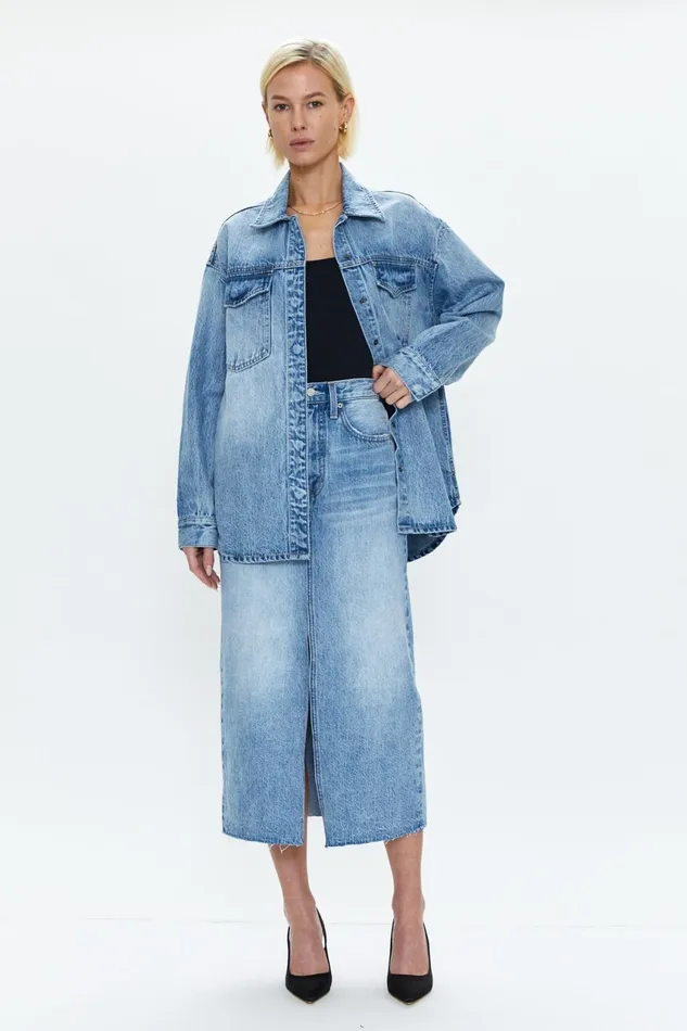Pistola Denim Mandy Oversized Shacket 8211 Skylark Women Jackets and Outerwear
