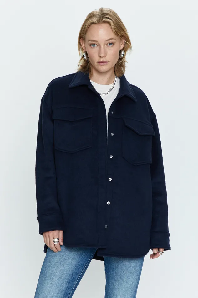 Pistola Denim Mandy Oversized Shirt Jacket 8211 Navy Sky Women Tops