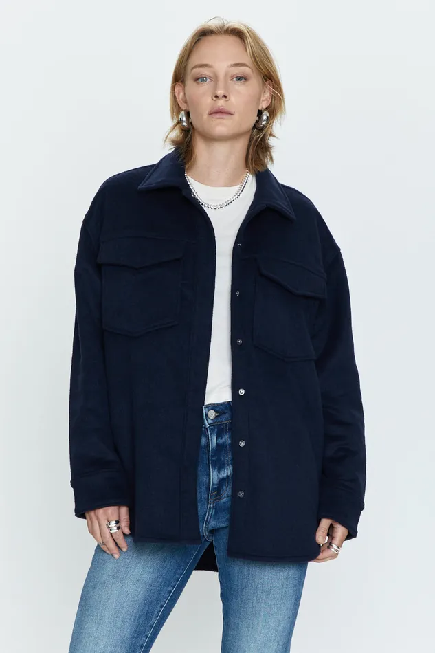 Pistola Denim Mandy Oversized Shirt Jacket 8211 Navy Sky Women Tops