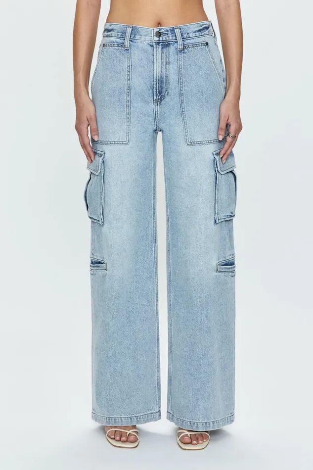 Pistola Denim Milo Utility High Rise Ultra Wide Leg 8211 Riviera Women Denim
