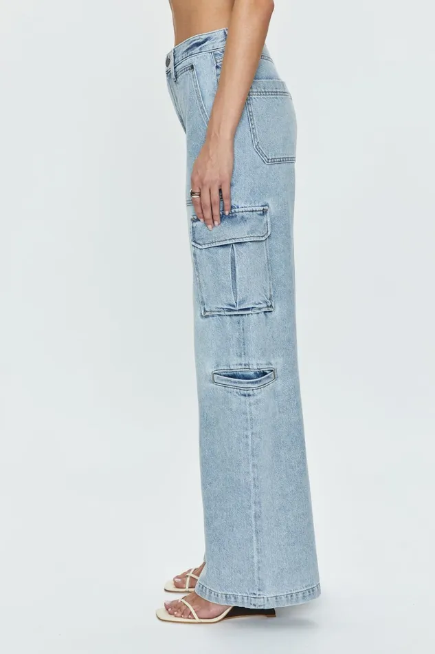 Pistola Denim Milo Utility High Rise Ultra Wide Leg 8211 Riviera Women Denim