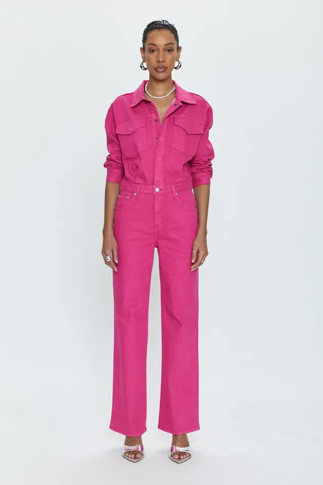 Pistola Denim Nikkie Long Sleeve Jumpsuit 8211 Pink Garnet Women Jumpsuits and Rompers Pistola Denim Nikkie Long Sleeve Jumpsuit 8211 Pink Garnet Women Jumpsuits and Rompers
